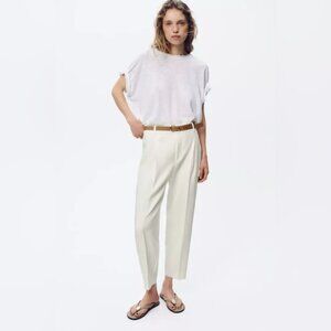 Zara Taupe Relaxed Tapered Pants - Size XL